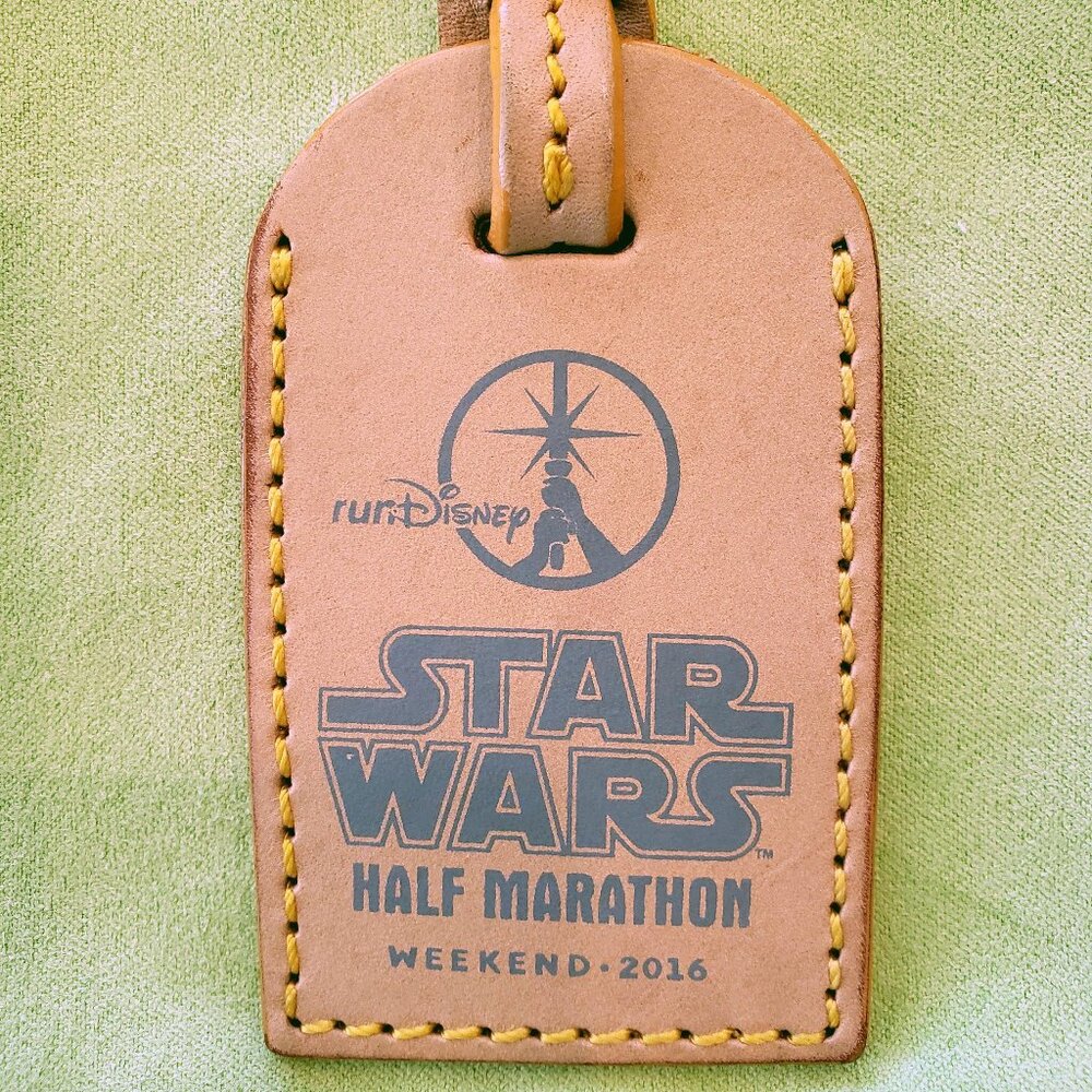 RARE Run Disney Dooney & Bourke STAR WARS Half Marathon 2016 Leather Hang Tag